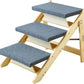 VEVOR Wood Pet Stairs/Pet Steps, 2-in-1 Foldable Wooden Dog Stair for Beds, Sofa and Cars, Dog Stairs & Ramp with 3 Steps for Small Medium Large Pet, up to 150 lbs