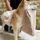 Tuff Pupper Quick Dry Towel for Dogs | Ultra Absorbent Microfiber Shammy | Extra Large 35x15 Size for All Breeds | Comfortable Hand Pockets | Indoor Outdoor Use | Durable Material | Machine Washable