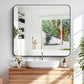 40" x 36"Bathroom Mirror, Matte Black Wall Mirror with Metal Frame, Decorative Rectangular Vanity Mirror for Bedroom Bathroom Living Room Entryway (Horizontal/Vertical)