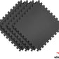 Norsk Multi-Purpose Reversible Floor Mats - EVA Interlocking Foam Tiles (Gray/Black 24 Tiles - 96 sq. Ft. 1/2" Thick)