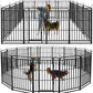 Dog Playpen Outdoor 16 Panels Heavy Duty Dog Fence 47" Height with Thick Pipe Anti-Rust with Doors Portable for RV Camping Yard, Total 36FT, 103 Sq.ft, Snowy Black