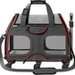 Katziela Pet Carrier - Airline Compliant - TSA Approved Pet Carrier for Small Dogs and Cats - Soft FAA Travel Airplane Dog Carrier Luggage (Black/Red)