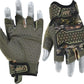 HANDLANDY Fingerless Work Gloves for Men, Padded Impact Tactical Mechanics Gloves, Grip Utility Trucker Driver Gloves (Camo- impact, Medium (Pack of 1))
