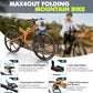 26 Inch Folding Mountain Bike, 21 Speed Full Suspension Bicycle with High-Carbon Steel, Dual Disc Brake Non-Slip Quick Release tire Folding Bicycle for Adults/Men/Women