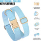 PET ARTIST Soft PU Leather Dog Collar for Medium Dogs, Bright & Classic Nylon Padded Durable Dog Collar Leather with Quick Release Metal Buckle Adjustable for Male Dogs, Neck Fit 13-19"