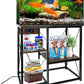 20-37 Gallon Fish Tank Stand with Power Outlet, 30.7"x13.8" Metal Frame Fish Stand, 3-Tier Wood Aquarium Stand, 400LBS Capacity Reptile Terrarium Stand