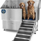 KANIS Professional Dog Washing Station - 304 Stainless Steel Pet Wash Sink & Grooming Bath Tub for Home with Ramp, Shower, Floor Grate, Storage Drawer, Faucet, Drain Kit for Large, Medium & Small Pets