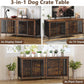 EasyCom 78 Inch Dog Crate Furniture for 2 Dogs, Extra Large Double Dog Cage Large Breed, XXL Thick Wooden Dog Crate TV Stand, Sturdy Dog Kennel with Divider