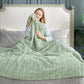 Cozy Bliss Faux Fur Throw Blanket for Couch, Cozy Soft Plush Thick Winter Blanket for Sofa Bedroom Living Room, 50 * 60 Inches Green