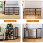 Brown 18-55" Wide Dog Gate, Bamboo Freestanding Pet Gates for Dogs, Puppy Fence