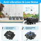 AQQA Powerful Aquarium Air Pump Adjustable Fish Oxygen Aerator Pump for Basement Aquarium Ponds Hydroponic 4 Outlets Commercial Air Pump Bubbler with Accessories for Fish Tank Up to 600Gal(10W,237GPH)