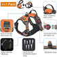 No Pull Dog Harness Adjustable Reflective Oxford Easy Control Medium Large Dog Harness with A Free Heavy Duty 5ft Dog Leash (S (Chest: 17.5"-21"), Orange Harness+Leash)