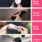 9PCS Horse Grooming Kit Curry Comb Sweat Scraper Horse Bathing Supplies Grooming Tools with Storage Bag Pink Garnet
