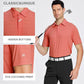 Esabel.C Jacquard Golf Shirts for Men Moisture Wicking Short Sleeve Performance Dry Fit Active Mens Polo Shirts