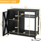 DWVO 40-50 Gallon Aquarium Stand with Power Outlets & LED Light, Cabinet for Fish Tank Accessories Storage - Metal Fish Tank Stand Suitable for Turtle Tank, Reptile Terrarium, 660LBS Capacity, Black