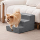 Made4Pets Dog Stairs for Small Dogs, Extra Wide Dog Steps for Bed Couch Sofa and Chair, 35D Foam Pet Steps for Small Dogs and Cats, Non-Slip Bottom Pet Stairs, Grey, 3 Steps