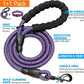 Heavy Duty Dog Leash - Comfortable Padded Handle, 5 ft Long - Dog Leashes for Small Medium Large Dogs (Leash+Collar XS Neck 10.5"-13.5", Purple)