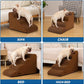 4-Step Dog Stairs and Ramp for Beds or Couches – Non-Slip Sturdy Pet Steps for Small Dogs and Cats,17.4" H,Brown