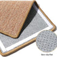 FUKUMARU Cat Scratcher Mat, 23.6 X 15.7 Inch Natural Sisal Cat Scratch Mats, Horizontal Cat Floor Scratching Pad Rug with Sticky Tapes, Protect Couch and Carpets