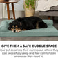 Furhaven Cooling Gel Dog Bed for Medium/Small Dogs w/ Removable Bolsters & Washable Cover, For Dogs Up to 35 lbs - Pinsonic Quilted Paw L Shaped Chaise - Iceberg Green, Medium