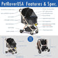 Lite Premium Light-Weight Dog/Cat/Pet Stroller Travel Carriage with Convertible Compartment/Zipper-Less Entry/1-Hand Quick Fold/Aluminum Frame for Small & Medium Pets (Black 2nd-Gen.)