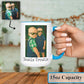 Personalized Coffee Mug, Custom Drawing Portrait Gift, Funny Customized Coffee Gift for Men & Women, Custom Mugs with Pictures, Light Blue 15oz Father's Day Mug
