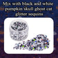 Halloween Body Glitter Gel,Black White Skull Pumpkin Professional Vibrant Music Festival Party Rave Accessories,Sparking Chunky Face Glitter Paint Makeup for Women and Kids