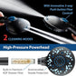 AquaCare High Pressure 10 Spray Mode Filtered Showerhead - Handheld Shower Head Filters Chlorine to Heal Dry Skin, Revive Hair - Dual Power Wash Cleans Tub, Tile, Pets - Hard Water Softener, Black