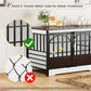 COZPAW 86 Inch Double Dog Crate Furniture for 2 Large Dogs, Decorative Dog Kennel Indoor TV Stand, Heavy Duty Wooden Dog Cage for Large Medium Dogs Sized Dog Pet House with Divider (White)