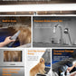 polimo Dog Wash Station with Pet Dryer & LED, Professional Dog Bathing Station for Large, Medium & Small Dogs – with Window, Ramp, Drawer, Floor Grate, LED Display & Faucet (Left RAMP & Dryer, 50")
