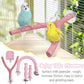PINVNBY 5 Pack Bird Perch Resin Bird Beak Grinding Stone Parrot Cage Perch Stand Platform Foot Claws Trimmer Chew Toy Bird Cage Accessories for Budgie Cockatiel Conure Lovebird Finch (Pink)