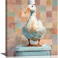 Funny Duck Bathroom Wall Art Cute Duck on Toilet Canvas Wall Decor Funny Quirky Farm Animal Pictures Painting Print Framed Artwork Decorations Gifts for Bathroom 16"x20"
