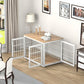 38 Inch Heavy Duty Dog Crate Furniture for Large and Medium Dogs, Decorative Pet House End Table, Wooden Cage Kennel Furniture Indoor, Natural and White
