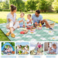 Extra Large Picnic Blanket Waterproof,80"x 80"Foldable Machine Washable Beach Blanket,Outdoor Blanket for 6-8 Adults,Suitable for Indoor Crawling,Park Beach,Camping,Hiking,Family Travel(Light green)