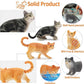 Toymany 8PCS Grey & Orange Cat Figurines Set, Realistic Cat Figures Kitten Toys, Cat Cake Toppers Easter Eggs Birthday Gift for Kids Children
