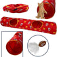 NFL Kansas City Chiefs Cat Tunnel Tube Toy with Plush Football Catnip and Feathers Collapsible Tunnel for Cats to Play, Peek and Hide, Sporty & Fun Cat Tunnel Toy with Team Logo All-Over Design!