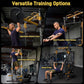 Power Rack with Dual Pulley System, Cable Crossover, LAT Pulldown, Bench Press & Squat Rack, Full Body Strength Training Cage for Home Gym