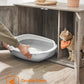 Feandrea Cat Litter Box Enclosure, Litter Box Furniture Hidden with Removable Divider, Indoor Cat House, End Table, 31.5 x 20.9 x 19.7 Inches, Greige UPCL002G01