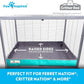 Paw Inspired Critter Box Washable Cage Liner, Reversible Fleece Bedding with Raised Sides for Ferrets, Guinea Pigs, Rats, Chinchillas, Small Animals (Critter Nation/Ferret Nation, Gray/Green)