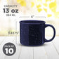 DISCOUNT PROMOS Ceramic Campfire Coffee Mugs 13 oz. Set of 10, Bulk Pack - Perfect for Tea, Espresso, Cappuccino, Hot Cocoa - Blue