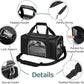 TSA Approved Pet Carrier for Small Medium Cats and Dogs | Dog Carrier with Adequate Ventilation | 4 Mesh Windows, 3 Entrance, Locking Safety Zippers, Padded Shoulder Strap, Black