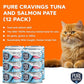 Tuna and Salmon Pate, Canned Wet Cat Food, 100% Mercury-Tested, Moist Can Fish, Grain-Free Protein, Non-GMO, 12 Pack