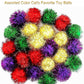 AUEAR, 24 Pack 2 Inch Extra Large Sparkle Cat Ball Glitter Tinsel Pom Pom Balls for Kittens (4 Assorsted Colors)