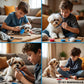 Pet Grooming Brushes Kit - 6-in-1 Complete Grooming Accessories for Deshedding, Detangling, and Dematting including Nail Clipper and File