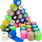 36 Rolls Elastic Self Adhesive Bandage Wrap 2 Inch, Breathable Non Woven Cohesive Bandage, Vet Wrap for Dogs, Ankle Sprains Swelling Medical First Aid Tape, Sports Athletic Tape Color