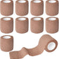 9 Pack 2" x 5 Yards Self Adhesive Bandage Wrap Self Stick Wrap for Ankle, Wrist, Finger, Sports, Breathable Cohesive Vet Tape for Pets (Brown)