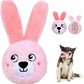 Fida Squeaky Dog Toys for Aggressive Chewers 3 in 1, Dog Chew Toys with 3 Layers,Interactive Dog Toys for Large Dogs Balls to Keep Them Busy for Small Medium Dogs(Pink Bunny)