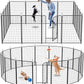 Dog Playpen Outdoor 16 Panels Heavy Duty Dog Pen 26" W×50" H Anti-Rust Exercise Fence with Doors for Large/Medium Pet Play for RV Camping Yard