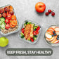M MCIRCO 24-Piece Glass Food Storage Containers with Upgraded Snap Locking Lids,Glass Meal Prep Containers Set - Airtight Lunch Containers, Microwave, Oven, Freezer and Dishwasher,White