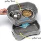 Neater Feeder Deluxe Mess Proof Dog Bowls Elevated for Medium Sized Breeds – Made in USA – No Spill Raised Slow Feeder Elevated Dog Bowl Stand, Stainless Steel Food and Water Bowl Set, Grey